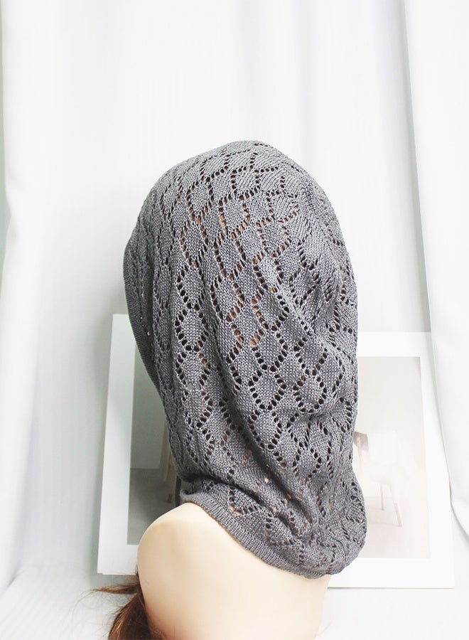 Openwork Knit Hat with Neck Warmer - Image 3
