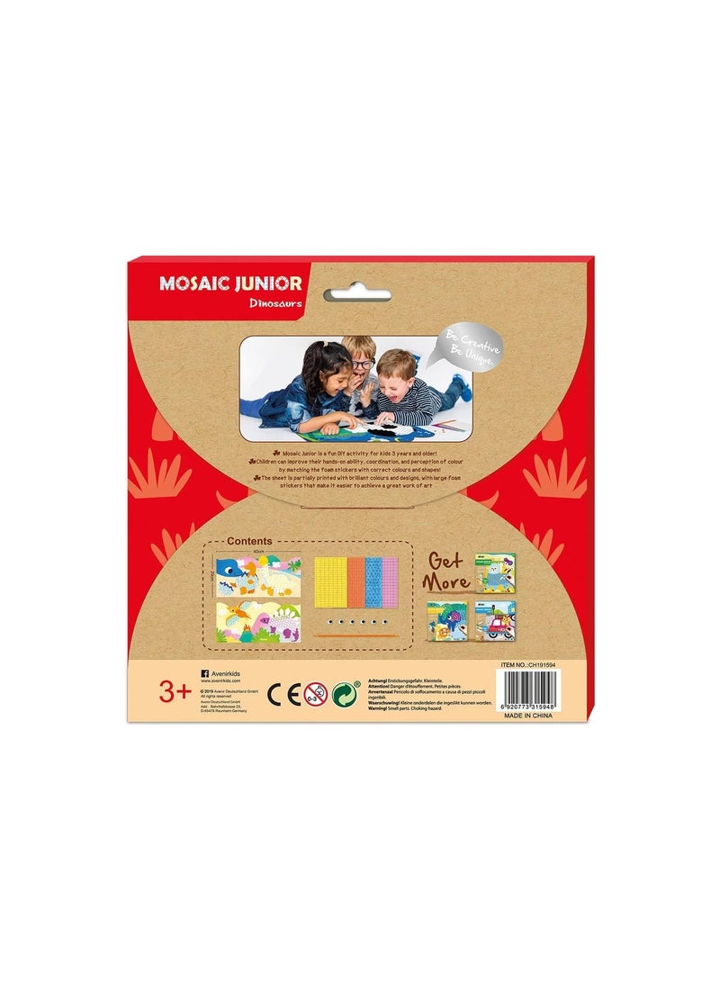 Avenir Create My First Story Book - Dinosaurs | Mosaic Junior Kit: Fun DIY Activity for Kids - Improve Coordination and Perception of Colors | Ideal gift for Kids 3+ - Image 4