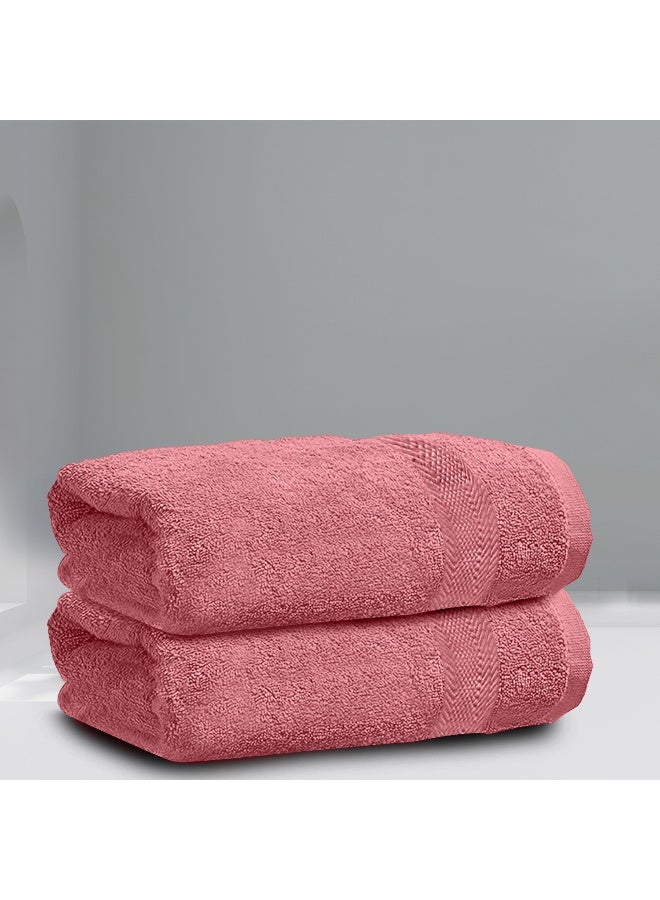 Rest Bath Towel Set Of 2 Dust Pink Cotton Towel 70X140Cm , 27X55 Inch Luxury Hotel Towel Set Absorbent Durable Lightweight Washable Quick Dry Spa Quality Beach Pool Family Bath Towel.  - Image 1