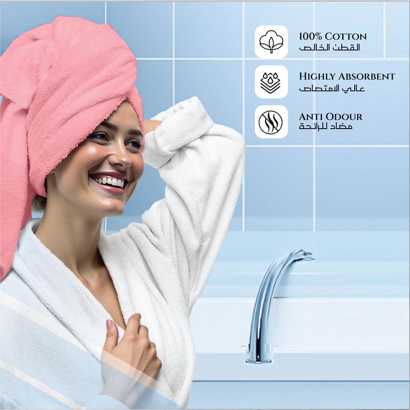ريست REST Bath Towel  Set of 2 Dust Pink Cotton Towel  70x140cm , 27x55 inch Luxury Hotel Towel Set Absorbent Durable Lightweight Washable Quick Dry Spa Quality Beach Pool Family Bath Towel. - Image 4