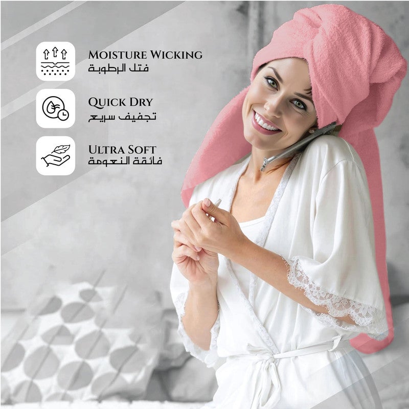 ريست REST Bath Towel  Set of 2 Dust Pink Cotton Towel  70x140cm , 27x55 inch Luxury Hotel Towel Set Absorbent Durable Lightweight Washable Quick Dry Spa Quality Beach Pool Family Bath Towel. - Image 3