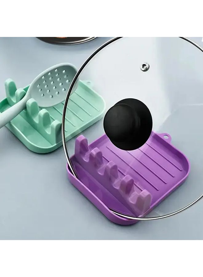 Green Kitchen Utensil Holder Set of 3 Spoons Spatulas Lids Organizer Durable Plastic Countertop Storage Home Restaurant Use - Image 2