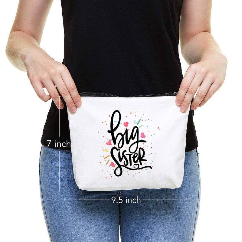IHopes+ Cute Big Sister Reusable Makeup Bag Big Sister Gifts for Little Girls Best Sister Eco-Friendly Makeup Bag Gifts for Birthday Christmas - Image 2
