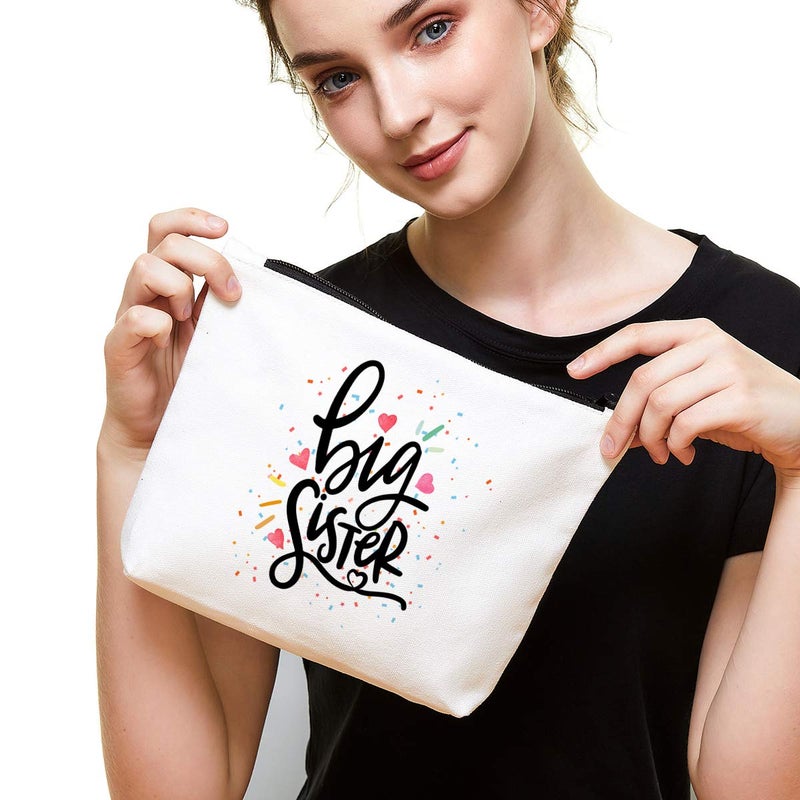 IHopes+ Cute Big Sister Reusable Makeup Bag Big Sister Gifts for Little Girls Best Sister Eco-Friendly Makeup Bag Gifts for Birthday Christmas - Image 3