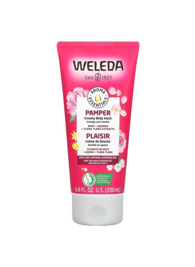 Weleda - Weleda, Pamper, Creamy Body Wash, Rose + Jasmine + Ylang Ylang Extracts, 6.8 fl oz (200 ml) - Image 1