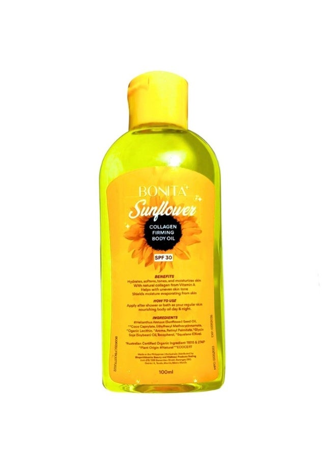 Bonita Sunflower SPF30 Collagen Firming Body Oil 100ml - Image 1