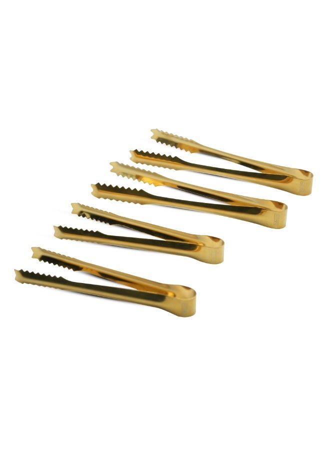 Beram Sugar Tong Stainless Steel Mini Tongs for Sugar Cubes Ice Snacks & Tea Parties – Durable Rust-Resistant (4, Gold, 15+12.5) - Image 1