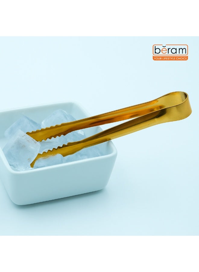 Beram Sugar Tong Stainless Steel Mini Tongs for Sugar Cubes Ice Snacks & Tea Parties – Durable Rust-Resistant (4, Gold, 15+12.5) - Image 4