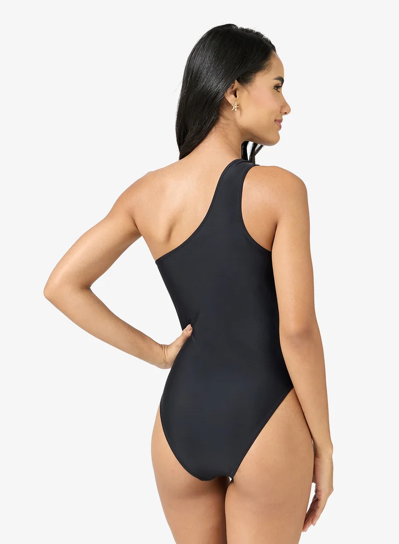 Ginger  One Shoulder Mesh Detail Swimsuit for Women | Best Price UAE