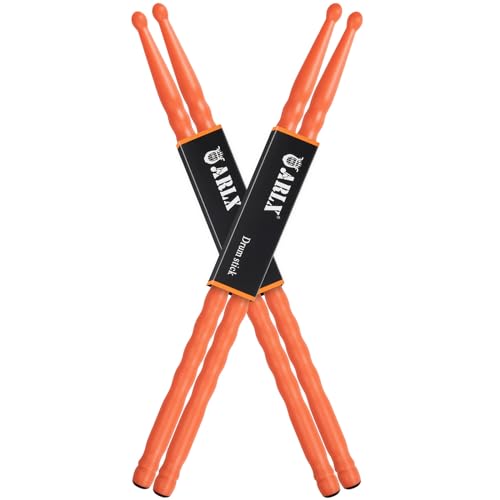 ARLX Drum Sticks 5a 2 Pack Orange Carbon Fiber Drumsticks - Image 1
