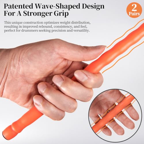 ARLX Drum Sticks 5a 2 Pack Orange Carbon Fiber Drumsticks - Image 3