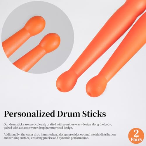 ARLX Drum Sticks 5a 2 Pack Orange Carbon Fiber Drumsticks - Image 4