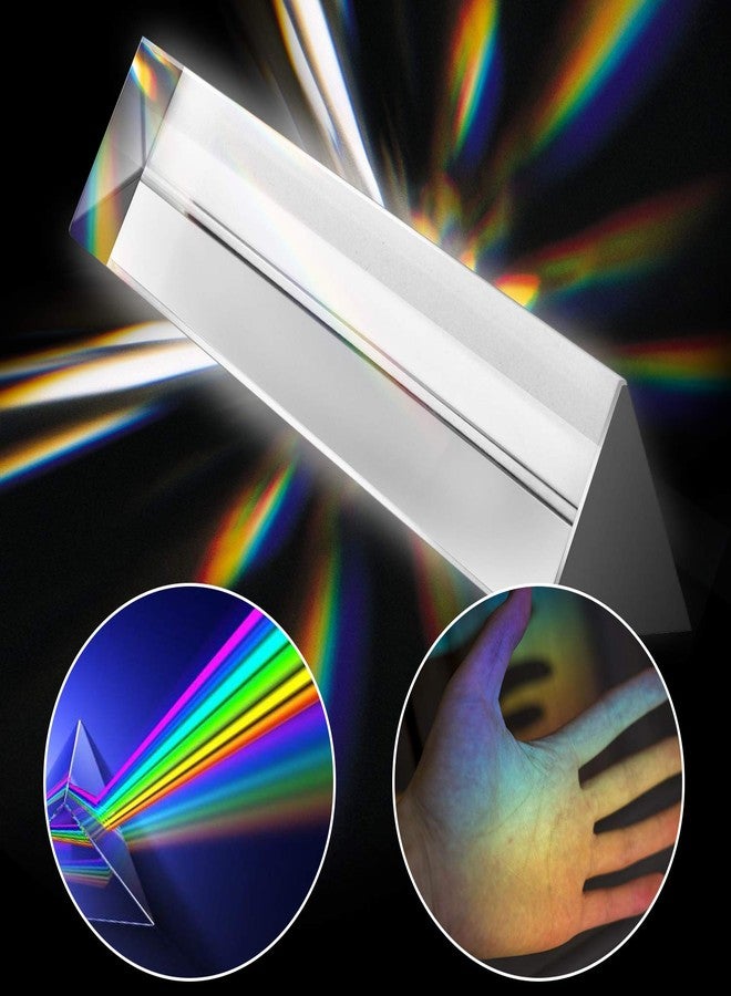 Young4us 2 Pack 6-inch Crystal Optical Glass Triangular Prism for Photography, Kids, Science, Teaching Light Spectrum, Physics and Taking Photos Pictures (Set of 2, 150mm) - Image 3