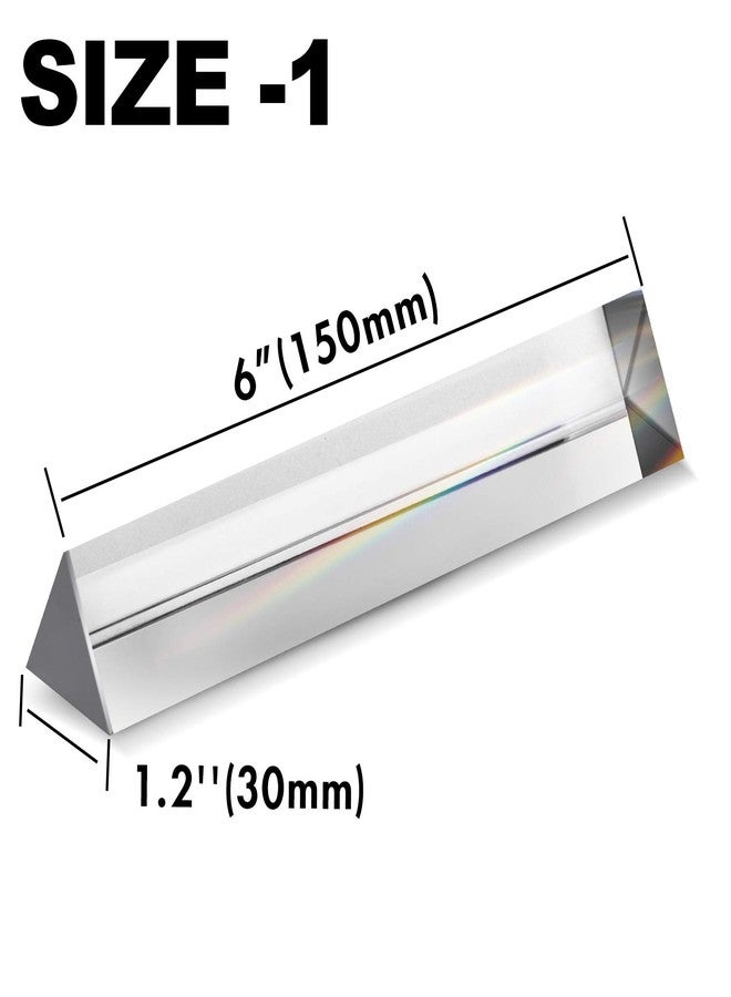 Young4us 2 Pack 6-inch Crystal Optical Glass Triangular Prism for Photography, Kids, Science, Teaching Light Spectrum, Physics and Taking Photos Pictures (Set of 2, 150mm) - Image 2