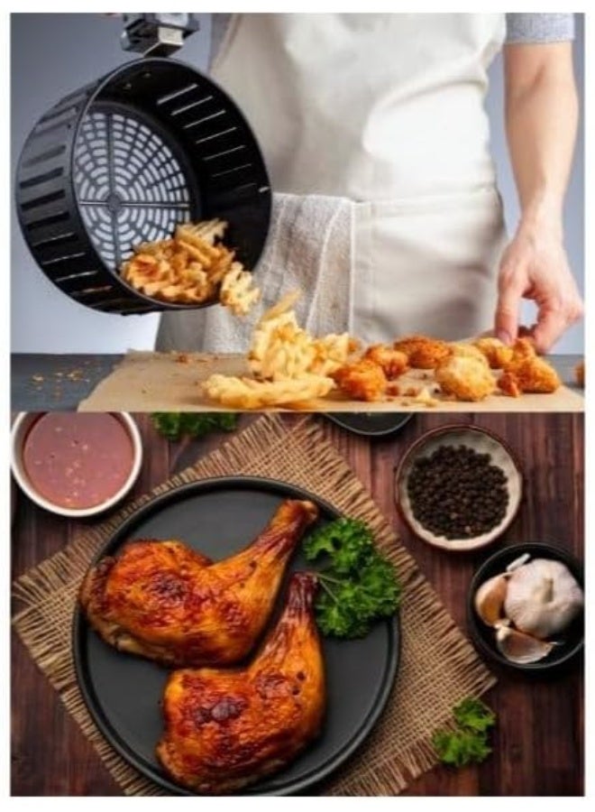 Denx DX1786 6L Digital Air Fryer 2400W – Extra Large Capacity Oil-Free Air Fryer for Frying, Baking, Grilling & Roasting – LED Touch Control, Non-Stick Basket, Rapid Hot Air Circulation – Black - Image 3