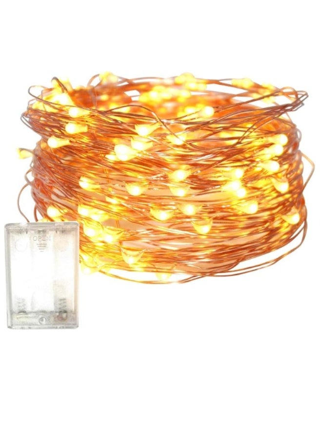 T Tersely Fairy Christmas Diwali Lights Battery Operated, 10M/33ft/100 LED Warm White String Light, Waterproof Battery Case, Indoor Lights for Xmas Tree Wedding,Party Events Garden Spring Decoration - Image 1