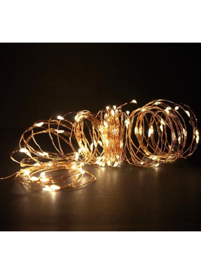 T Tersely Fairy Christmas Diwali Lights Battery Operated, 10M/33ft/100 LED Warm White String Light, Waterproof Battery Case, Indoor Lights for Xmas Tree Wedding,Party Events Garden Spring Decoration - Image 4