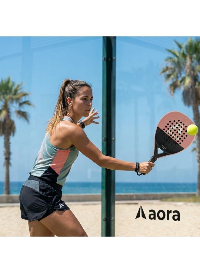 Aora Paddle Tennis Racket 3K Carbon Fiber Terra Cotta – Premium Padel Racket for Power & Control, Featuring Textured Surface for Spin, EVA Memory Foam Core & Soft Ergonomic Grip for Long Play Comfort - Image 2