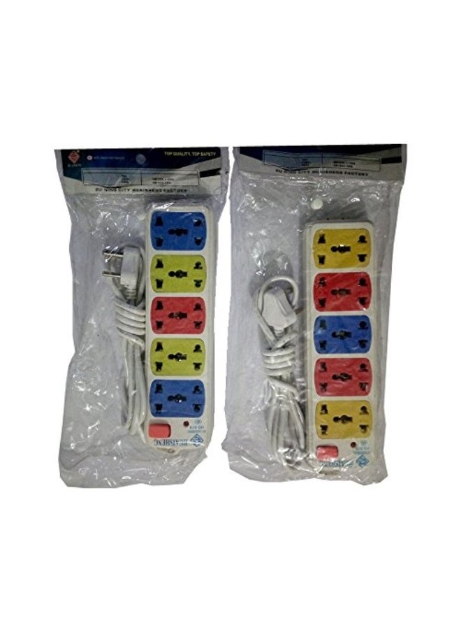 Generic 5+5 Sockets Set of Two Power Extension Board Multiple Outlet Surge Protector  - Image 2
