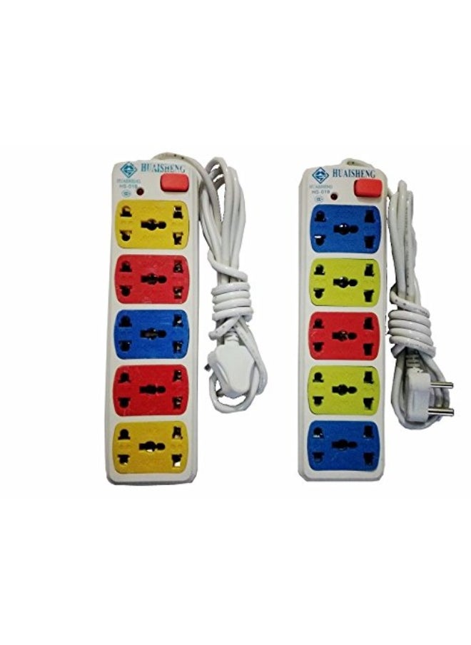 Generic 5+5 Sockets Set of Two Power Extension Board Multiple Outlet Surge Protector  - Image 1