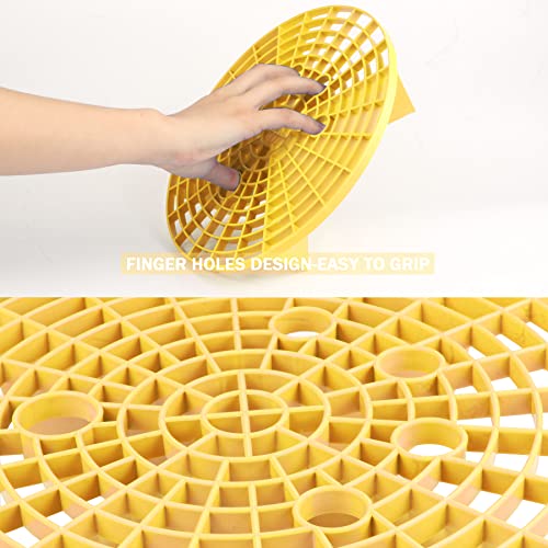 amiss دلو غسيل السيارات 2 حزمة من أميش، أداة غسيل السيارات ومجموعات التفاصيل، أداة دلو لمنع الخدوش، ملحقات داخلية وخارجية للسيارة، تناسب 10.2 بوصة - أصفر - Image 2