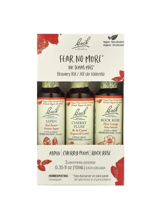 Bach باخ، علاجات الزهور الأصلية، مجموعة الشجاعة، لا تخف بعد الآن، 3 قطارات، 0.35 أونصة سائلة (10 مل) لكل منها - Image 2