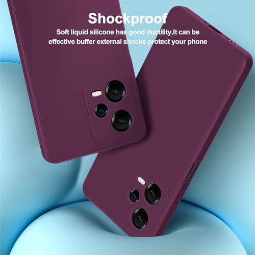 DIZORO Compatible with Mi Redmi Note 12 Pro 5G Back Cover with Upgraded Square Edges for Camera Protection Shockproof Flexible Matte Liquid Silicone Mobile Phone Case (Wine Red) - Image 5