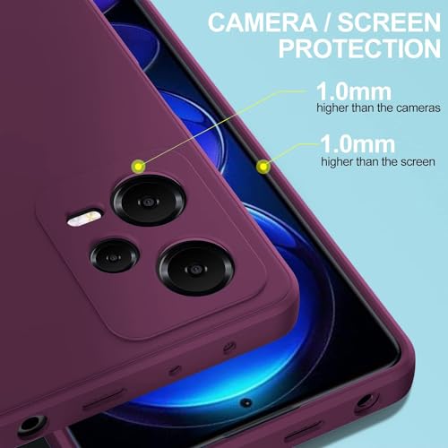 DIZORO Compatible with Mi Redmi Note 12 Pro 5G Back Cover with Upgraded Square Edges for Camera Protection Shockproof Flexible Matte Liquid Silicone Mobile Phone Case (Wine Red) - Image 4