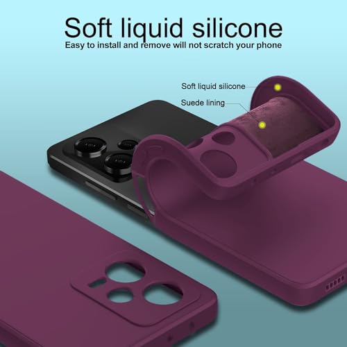 DIZORO Compatible with Mi Redmi Note 12 Pro 5G Back Cover with Upgraded Square Edges for Camera Protection Shockproof Flexible Matte Liquid Silicone Mobile Phone Case (Wine Red) - Image 3