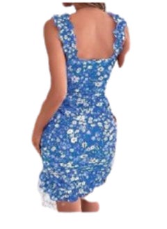 MANIKAN Dress Nightgown Short Sleeve with Ruffle Design and Front Ties with Floral Print  - Image 2