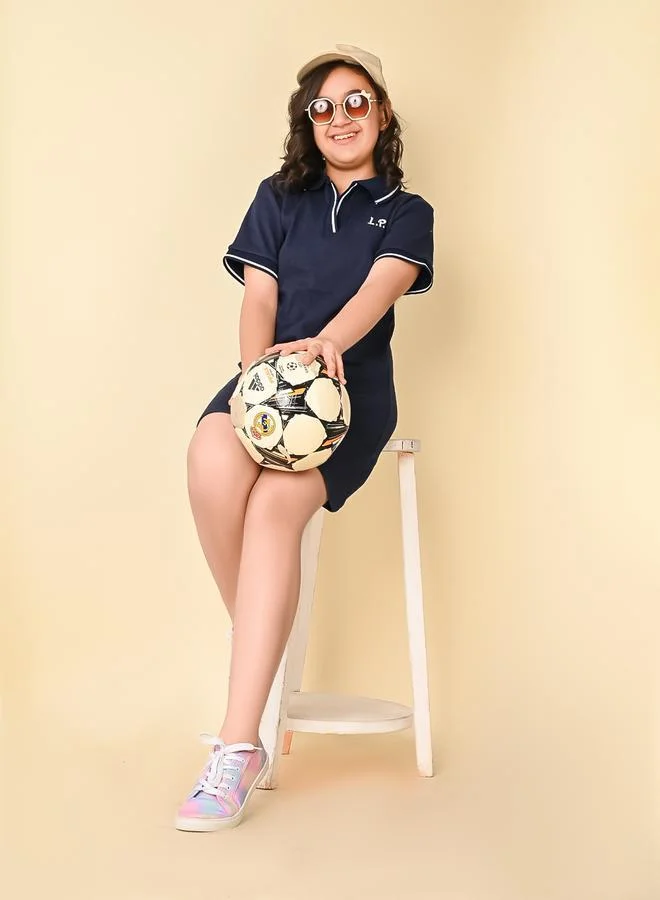 ليل بيكس فستان بولو كحلي