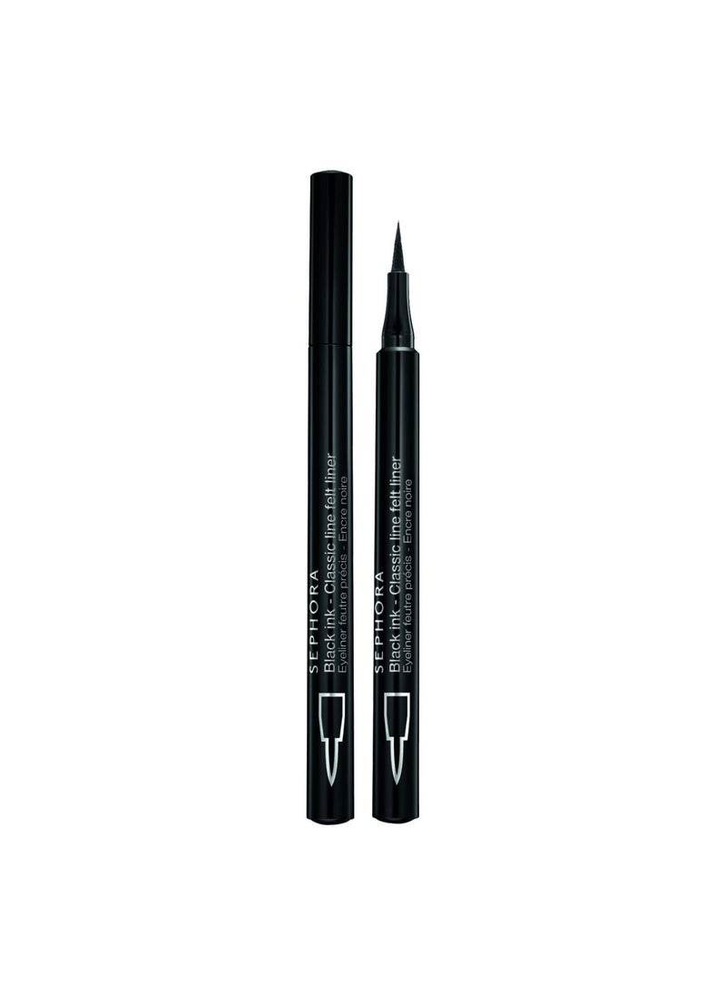 SEPHORA SEPHORA Collection Classic Line Felt Liner, Waterproof 12HR, Black ink 