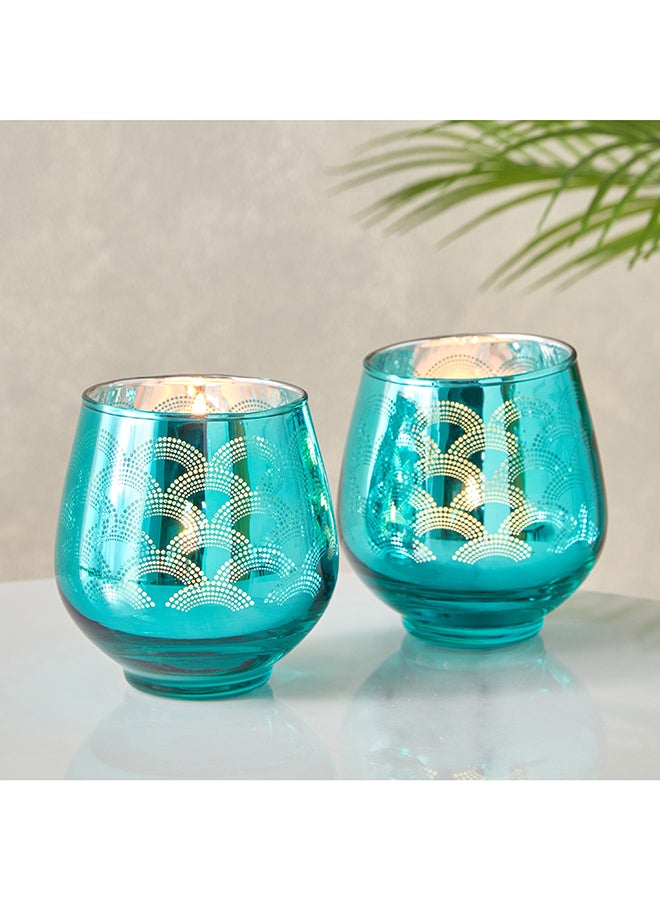 Home Box Mreya 2-Piece Glass Candleholder 9 x 9.5 x 9 cm - Image 1