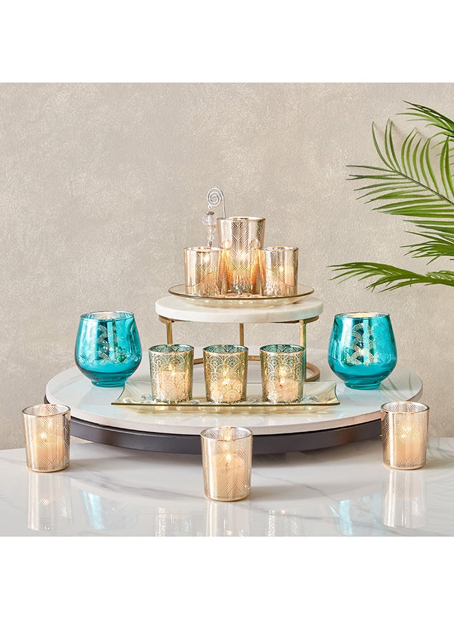 Home Box Mreya 2-Piece Glass Candleholder 9 x 9.5 x 9 cm - Image 4