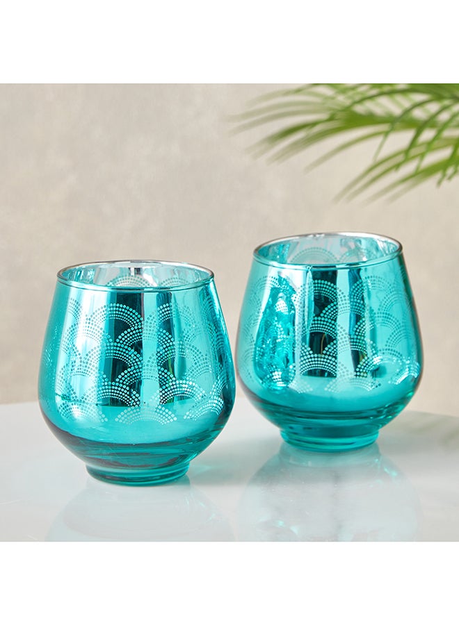 Home Box Mreya 2-Piece Glass Candleholder 9 x 9.5 x 9 cm - Image 2