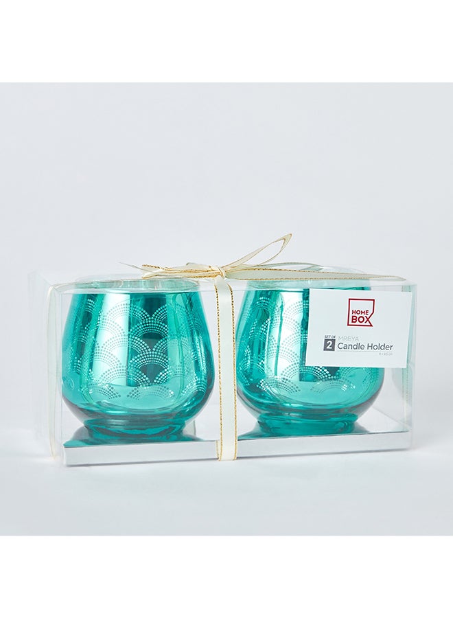 Home Box Mreya 2-Piece Glass Candleholder 9 x 9.5 x 9 cm - Image 5