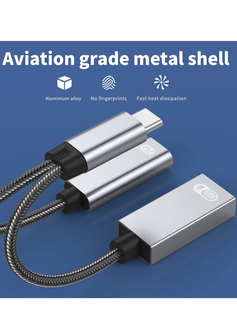 USB C OTG Cable Phone Adapter 2in1 Type C Male to USB C Female Charging Port with USB Female Splitter Adapter for Samsung Google - Image 5