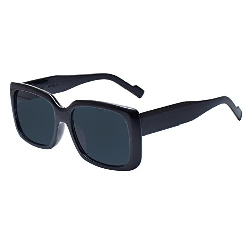 Peter Jones Black Oversized Square Sunglasses for Men & Women | UV Protected Broad Frame Stylish Retro Eyewear | Lightweight Vintage Fashion Shades (Model 18077B) - Image 2