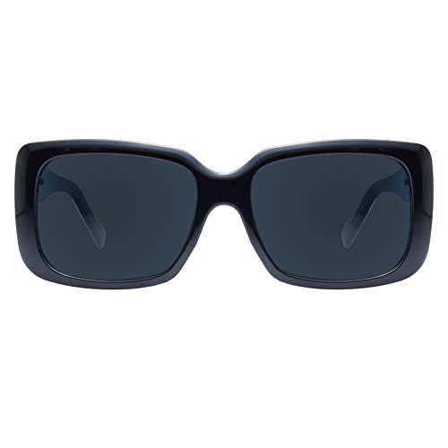 Peter Jones Black Oversized Square Sunglasses for Men & Women | UV Protected Broad Frame Stylish Retro Eyewear | Lightweight Vintage Fashion Shades (Model 18077B) - Image 3