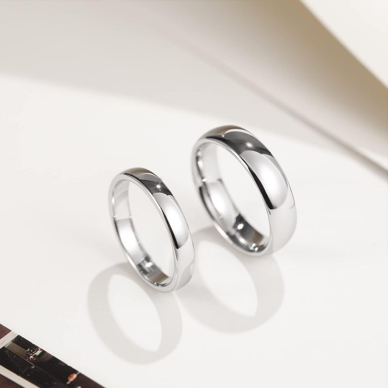 Greenpod 6mm Silver Tungsten Carbide Ring for Men and Women - High Polished Comfort Fit Wedding Band Size 9.5 - Image 2