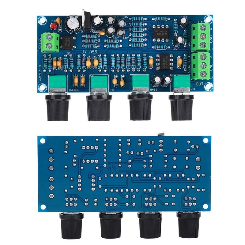 Hapivida NE5532 Preamp Tone Board Single Power Supply Volume Bass Treble Control 12V 24V DC Audio Amplifier - Image 4