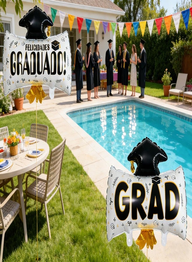 Soochat Graduation Cap Balloons Graduation Hat Balloon Grad Diploma Balloon for Grad Party Decorations Supplies 2Pcs - Image 5