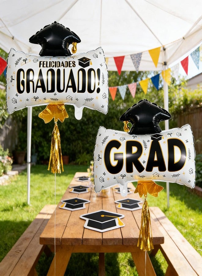 Soochat Graduation Cap Balloons Graduation Hat Balloon Grad Diploma Balloon for Grad Party Decorations Supplies 2Pcs - Image 2