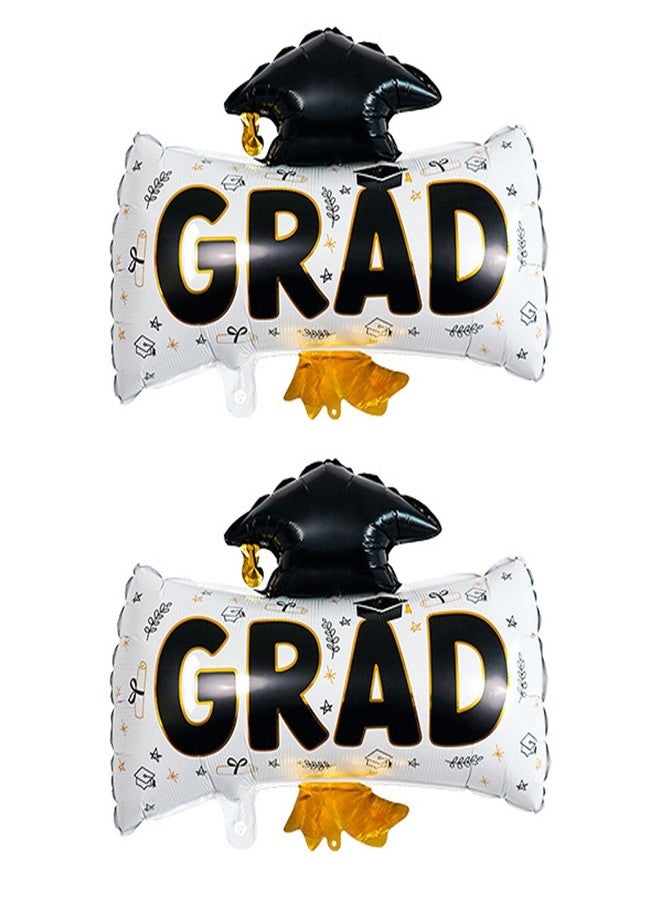 Soochat Graduation Cap Balloons Graduation Hat Balloon Grad Diploma Balloon for Grad Party Decorations Supplies 2Pcs - Image 1