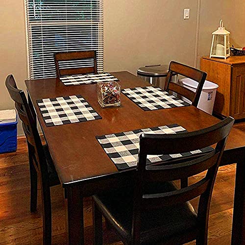 UKELER Placemats Set of 4 - Buffalo Check Plaid Placemats 100% Cotton Plaid Woven Placemats Washable Decorative Heat - Image 2