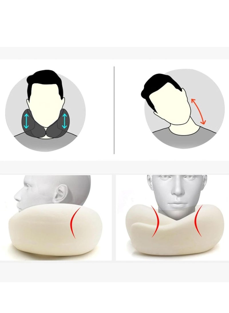 ميكسد وسادة الرقبة للسفر، وسادة الرقبة للسفر، وسادة الرقبة للسفر، وسادة الرقبة للطائرات، وسادة الرقبة للطائرات، وسادة الرقبة للسفر، وسادة السفر من الإسفنج الميموري فوم للطائرات (رمادي) - Image 2