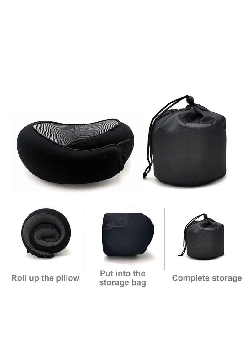 ميكسد وسادة الرقبة للسفر، وسادة الرقبة للسفر، وسادة الرقبة للسفر، وسادة الرقبة للطائرات، وسادة الرقبة للطائرات، وسادة الرقبة للسفر، وسادة السفر من الإسفنج الميموري فوم للطائرات (رمادي) - Image 3