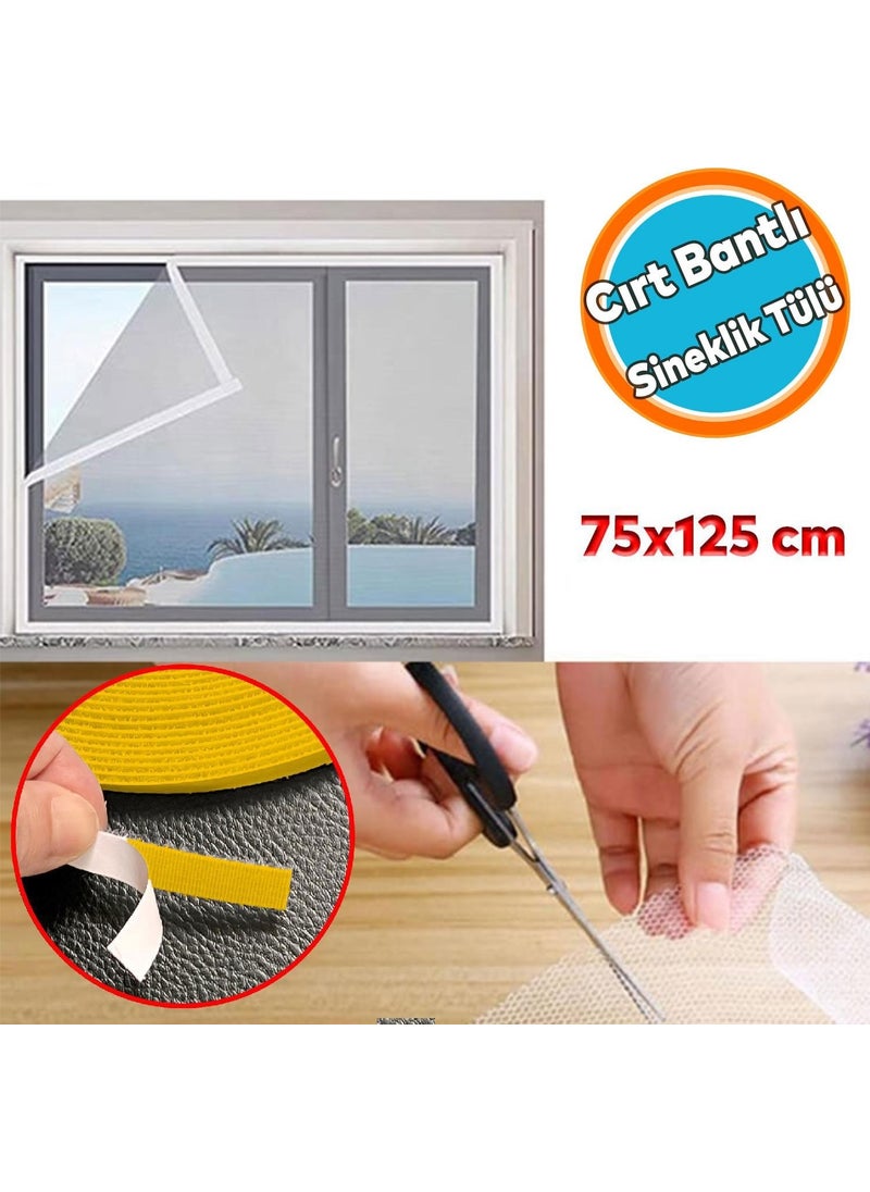 Nzb - Ready-made Fly Screen Single Layer Detachable Practical Washable Window White Door Fly Screen 75X125 cm - Image 1