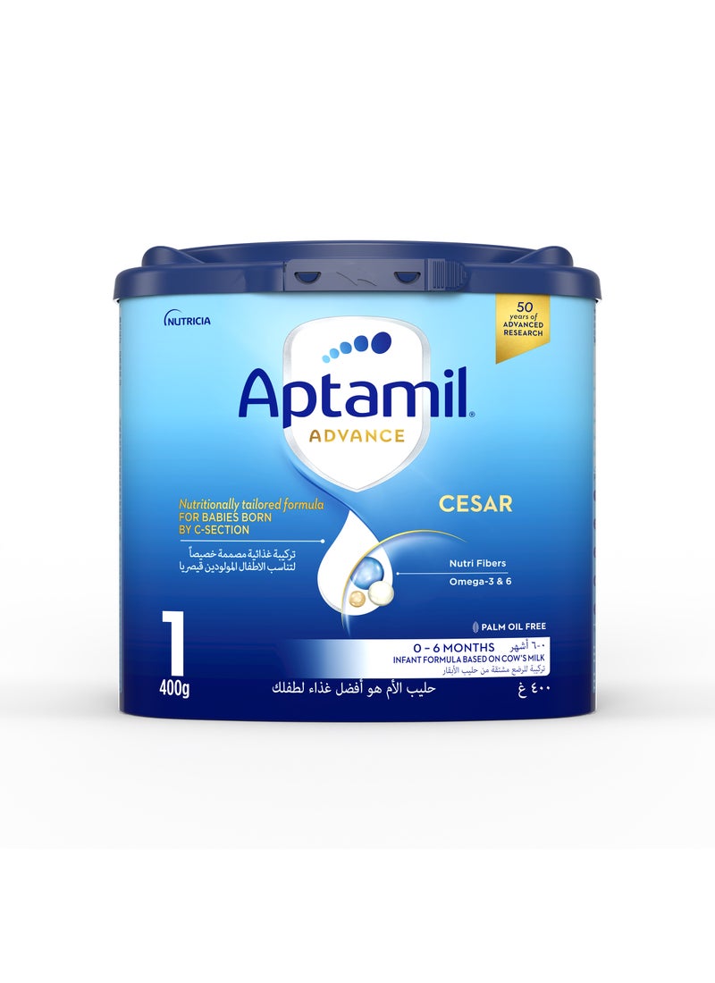 ابتاميل Advance Cesar 1 Infant Formula Milk - 0-6 Months Apricot 400grams Single - Image 1