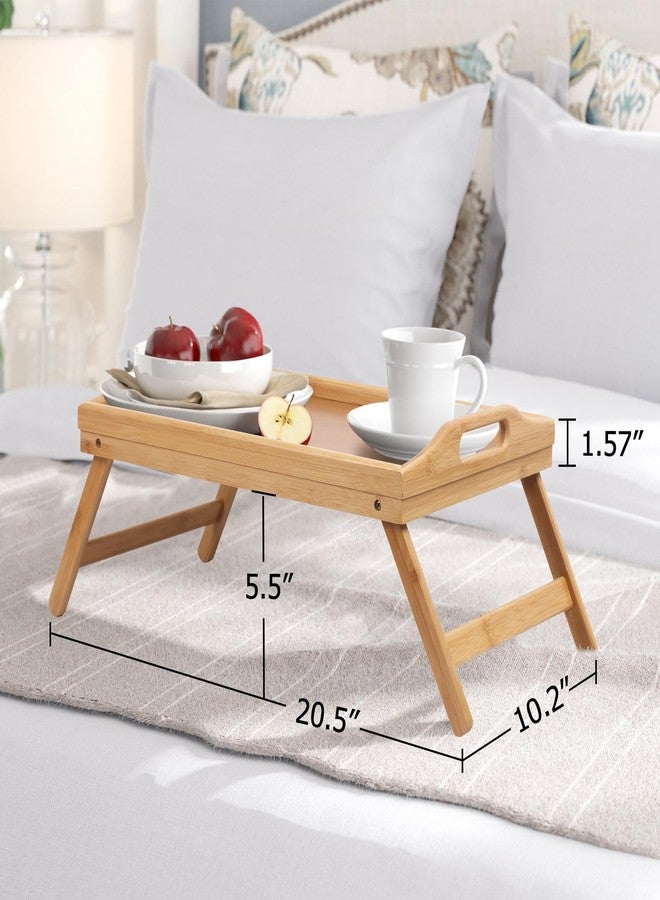 Artmeer Bed Tray Table Folding Legs with Handles Breakfast Tray for Sofa Eating,Drawing,Platters Bamboo Serving Lap Desk Snack Tray - Image 2